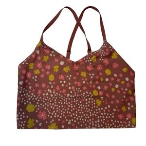 Aerie Offline LIG Floral Sports Bra Women's Large Low Support Yoga